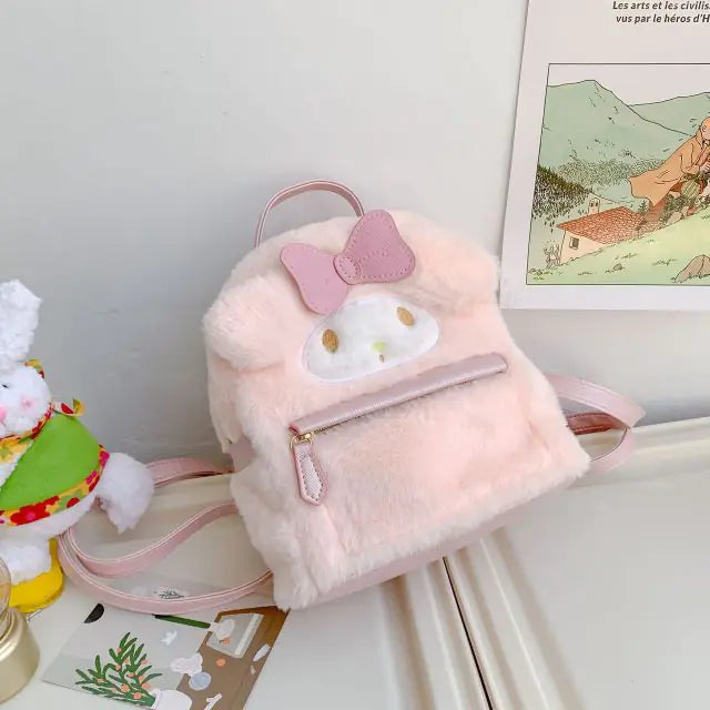 Cotton Plush Furry Backpack